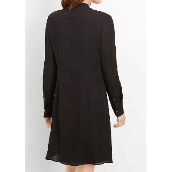 Vince Black Pleated Long Sleeve Dress with Lattice Bib; Size 2 - Picture 3 of 11